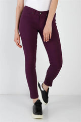 Purple Plum Mid Rise Skinny Fit Pants