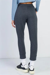 Charcoal High Waist Jogger Pants with Pockets
