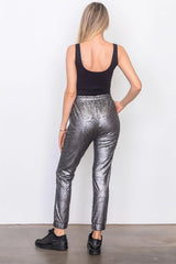 Black Faux Suede Jogger Pants