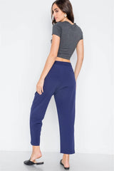 Navy Cropped Ankle Pants