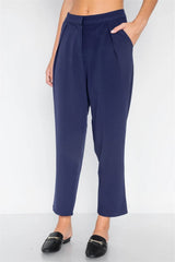 Navy Cropped Ankle Pants