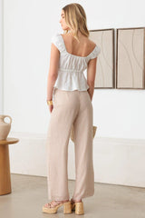 Mid Waist Striped Sheer Palazzo Pants
