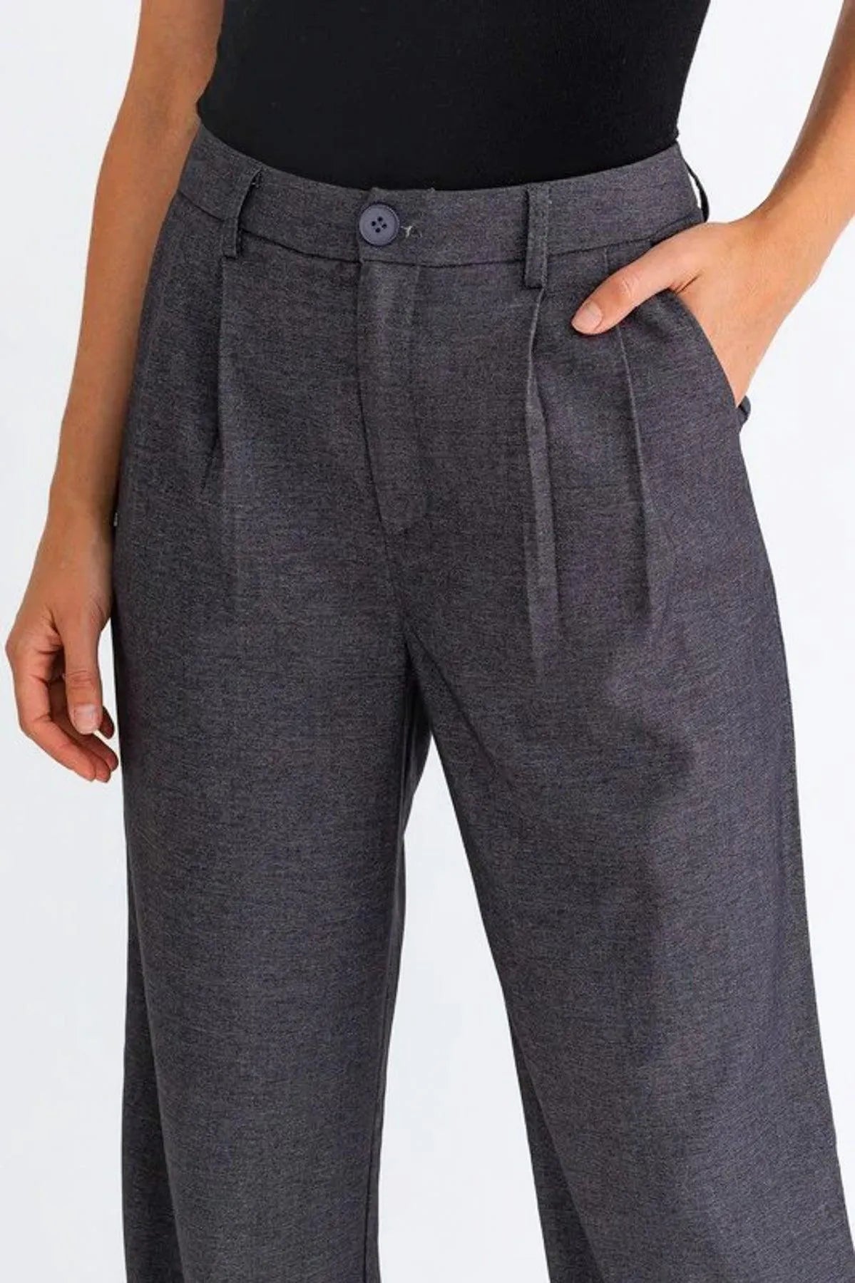 Elegant High Waist Flowing Denim Pants