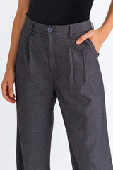 Elegant High Waist Flowing Denim Pants