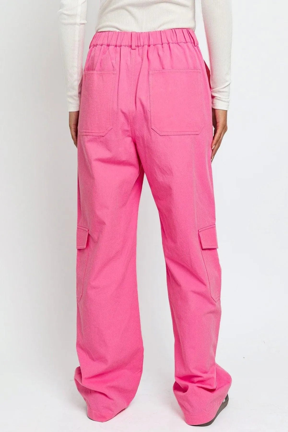 High Waist Wide Leg Cargo Pants with Pockets