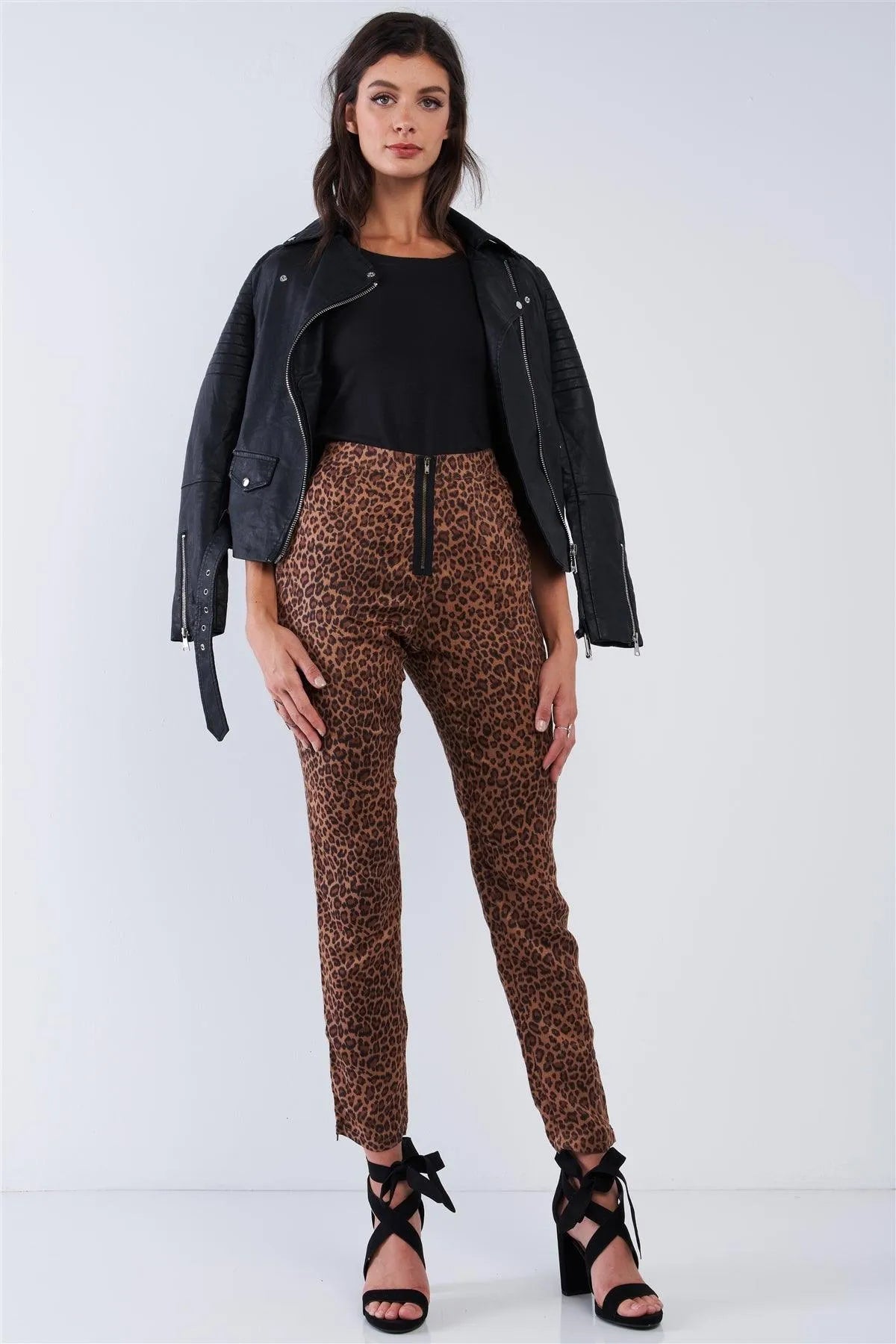Western High Rise Leopard Print Pants