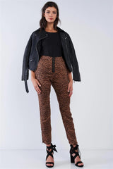 Western High Rise Leopard Print Pants