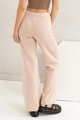 Wide Leg Drawstring Flow Pants – High Waist
