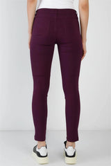 Purple Plum Mid Rise Skinny Fit Pants