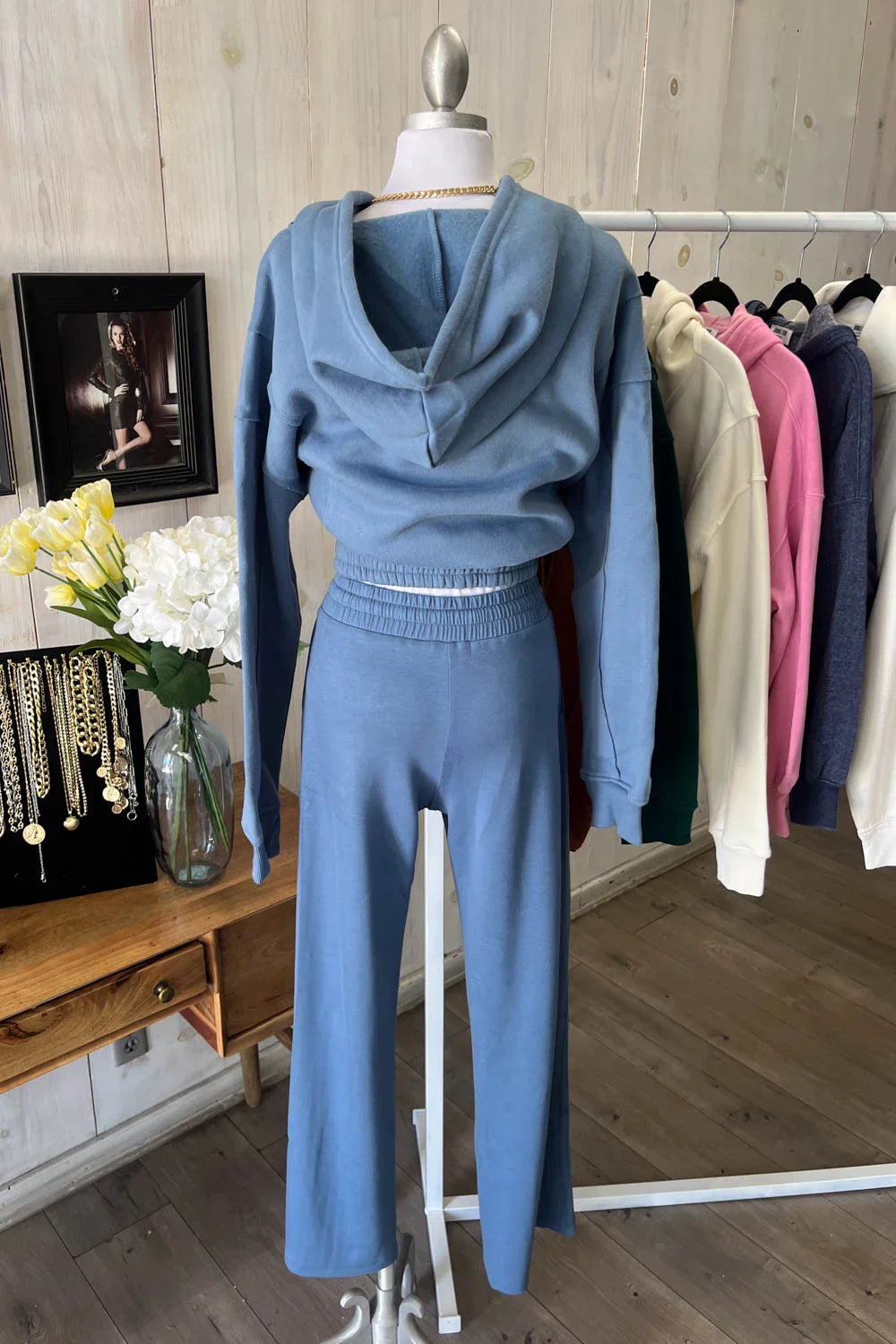 Wide Leg Drawstring Flow Pants – High Waist